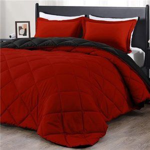 Lightweight Solid Comforter Set King/Queen with 2 Pillow Shams - 3-Piece Set
